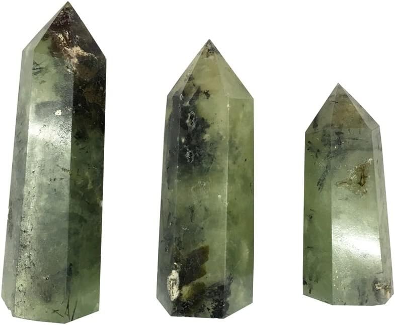 PEKMAR Natural Crystal Green Grape Quartz Rod Decor