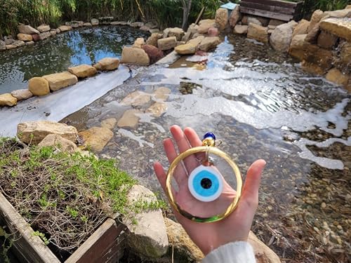 35 Inch Transparent Gold Evil Eye Wall Hanging