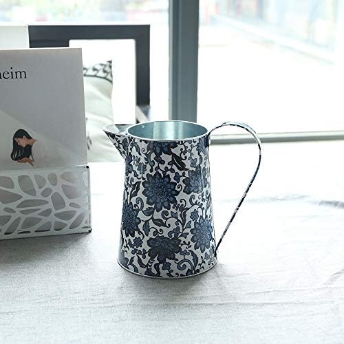 Shabby Chic Galvanized Metal Vase for Home Dcor