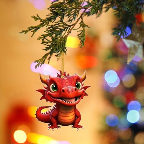Cute Dragon Baby Christmas Tree Hanging Ornament 2D Acrylic