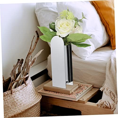 PRETYZOOM Acrylic Flower Vase Elegant Desktop Decor