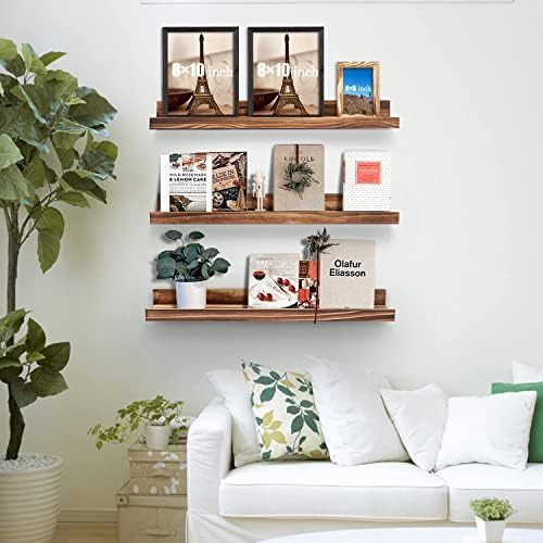 MBYD 3 Pc 24 Inch Floating Shelves Natural Wood