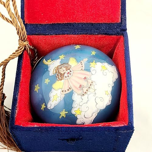 Hand-Painted Angel Glass Ornament - Artisan Crafted Collectible