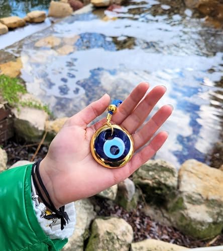 Evil Eye Car Hanging Gold Ornament Set of 4