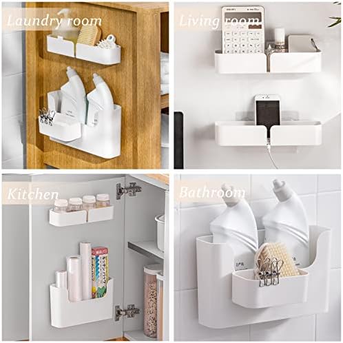 4 Pack White Floating Wall Shelf Organizer Set