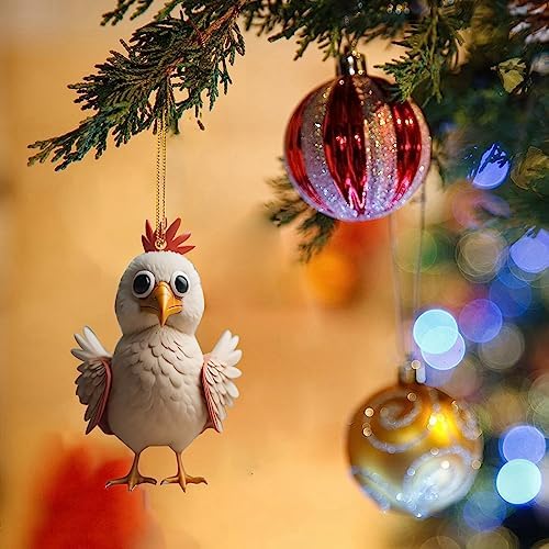 6pcs Cute Cartoon Rooster Christmas Decorations