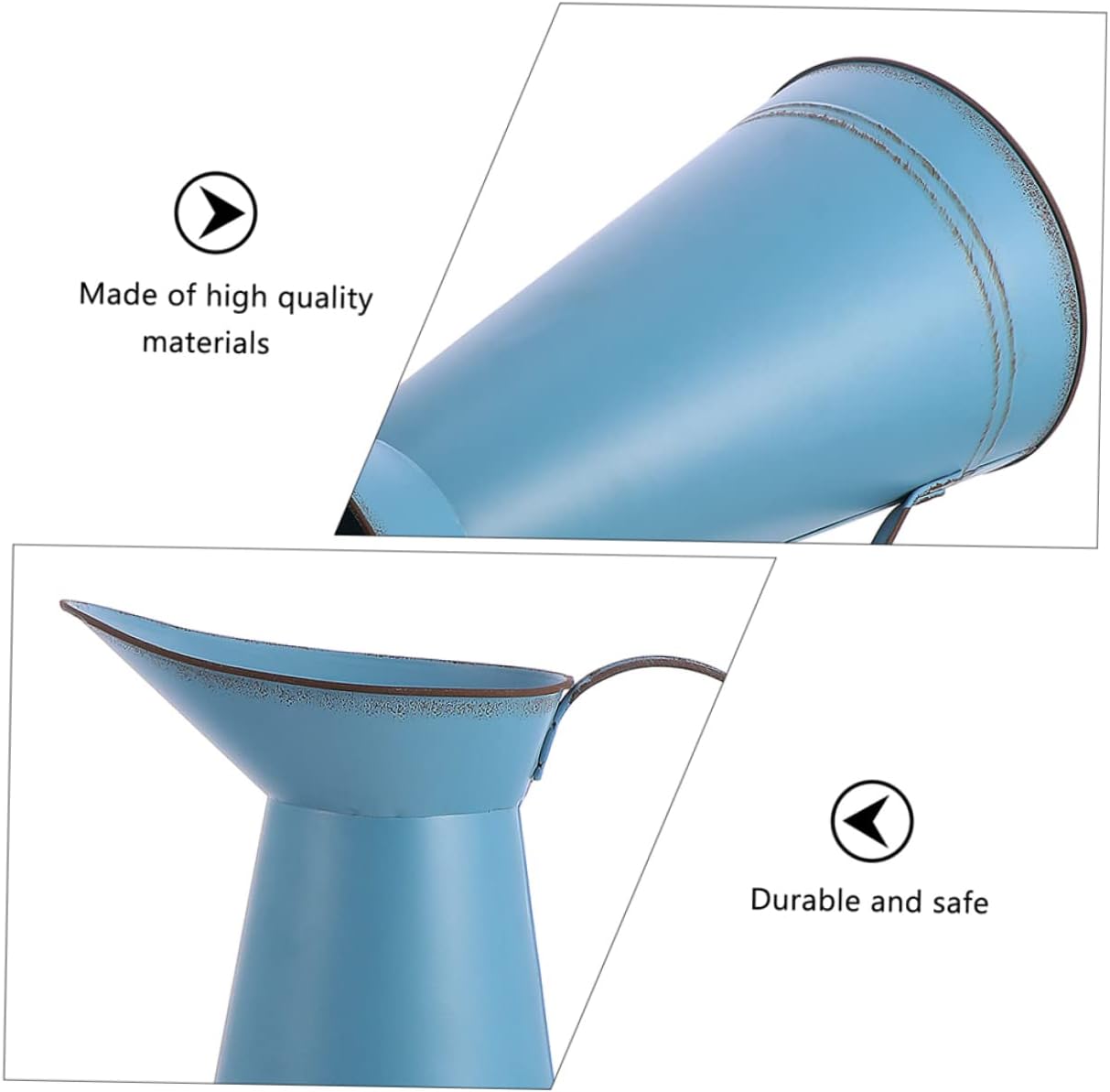 Unomor 2pcs Retro Metal Flower Vase with Bucket Pot Design