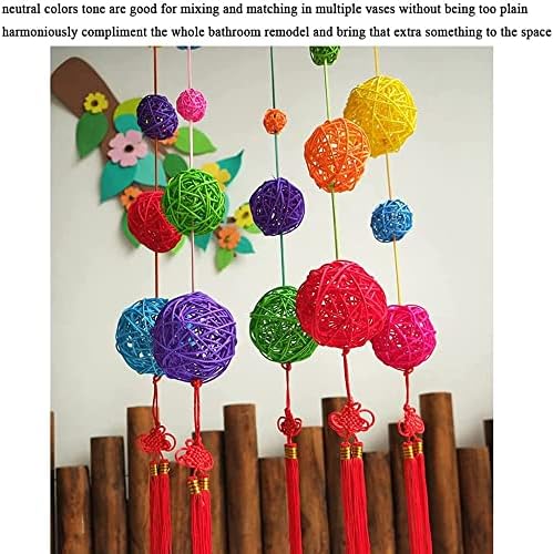 HAHIYO 50mm Wicker Rattan Balls 12PCS Brown Decor