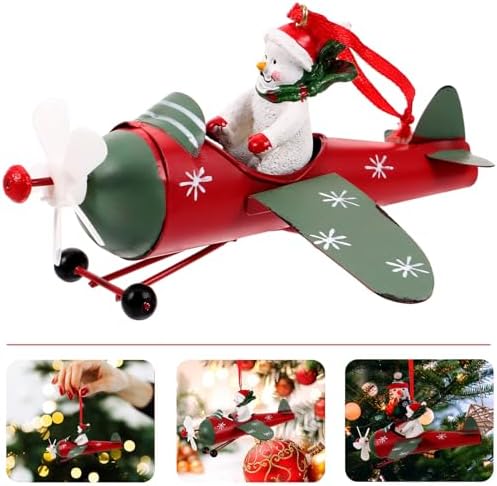 PRETYZOOM Funny Santa Airplane Ornament Christmas Tree Decoration