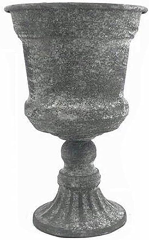 Creative Classic Urn Planter Rustic Metal Pedestal Flower Vase Grey