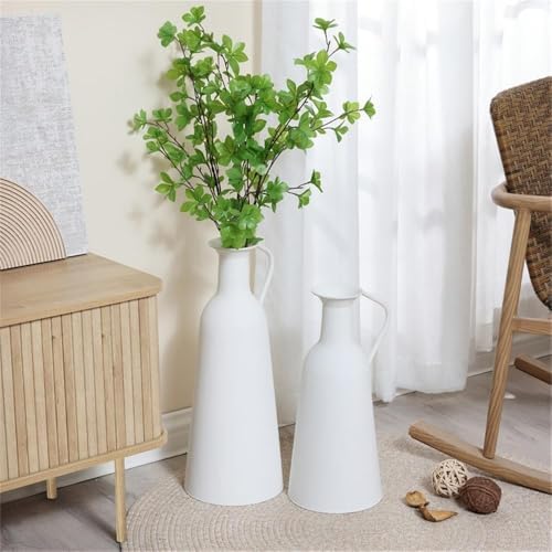 LuxenHome 2 Pc Iron Metal Pitcher Vase Set