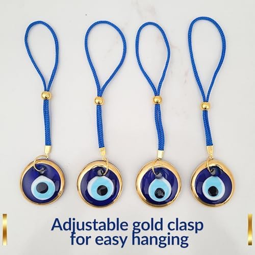 Evil Eye Car Hanging Gold Ornament Set of 4