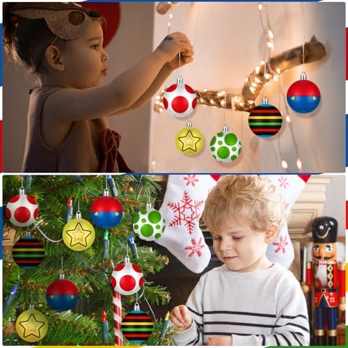 15 Pcs Glittering Christmas Balls Ornament Set