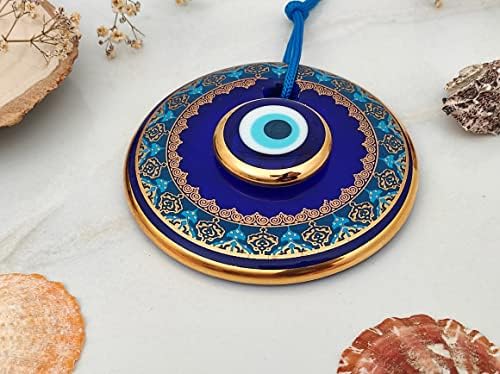 43 Inch Glass Blue Evil Eye Wall Hanging Ornament - Turkish Nazar Bead