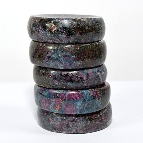 HQRP 36mm Blue Kyanite with Red Ruby Crystal Stand 2PCS