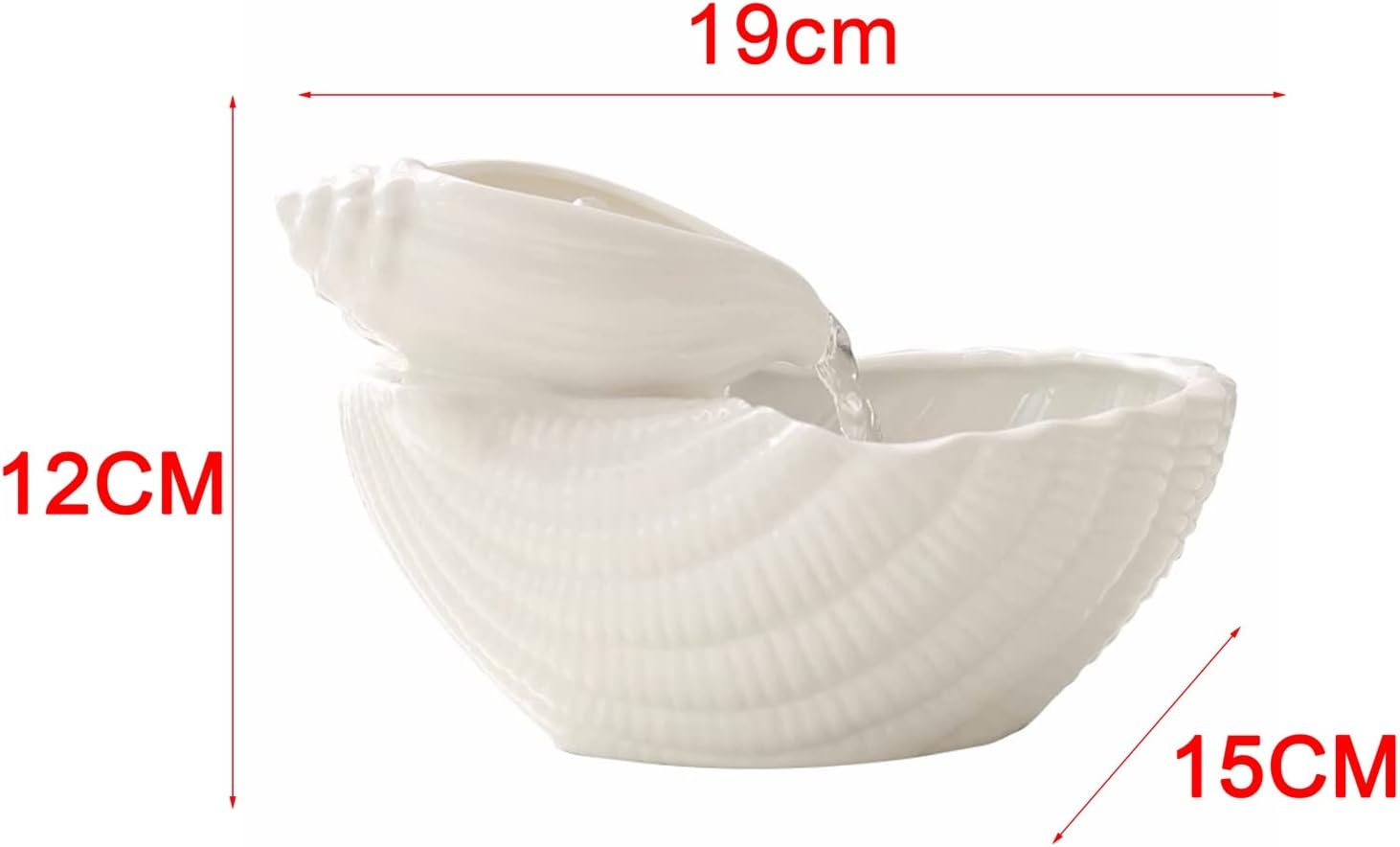 Compact Tabletop Waterfall Fountain with Conch Design