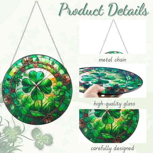10 Piece Stained Glass Shamrock Sun Catcher Decor