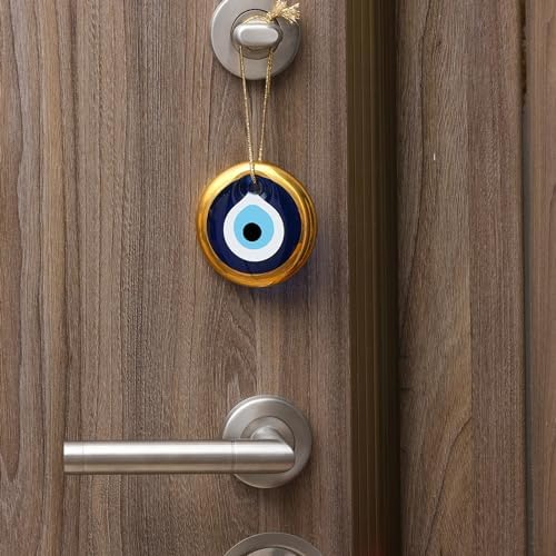 BCS Blue-Gold Evil Eye Wall Hanging Ornament