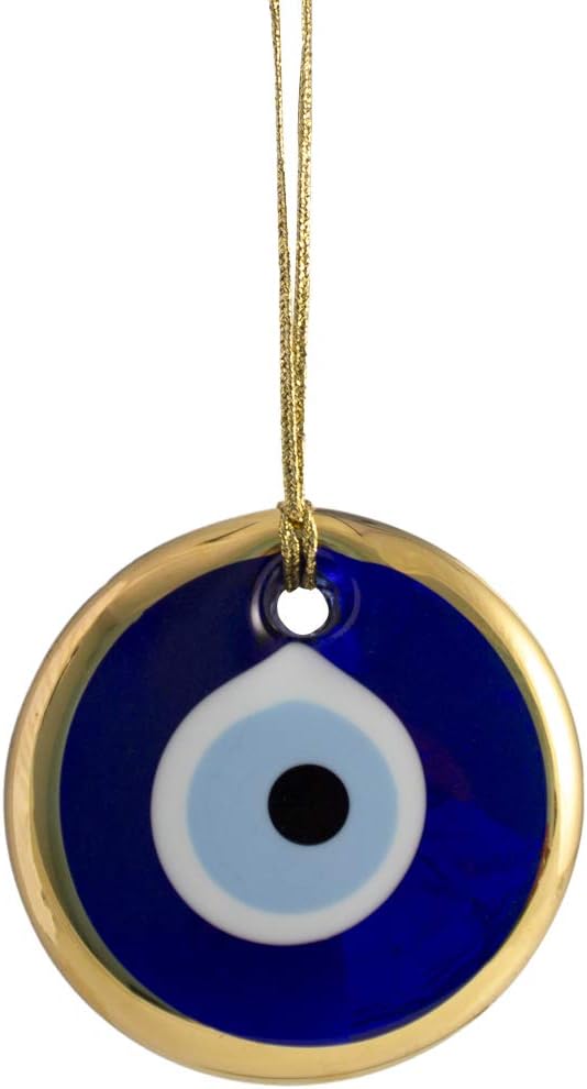 Ebsem Gold Gilt Handmade Evil Eye Glass Charm