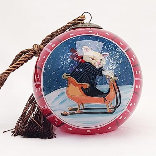 Handmade Inside-Painted Glass Ornament with Premium Gift Box