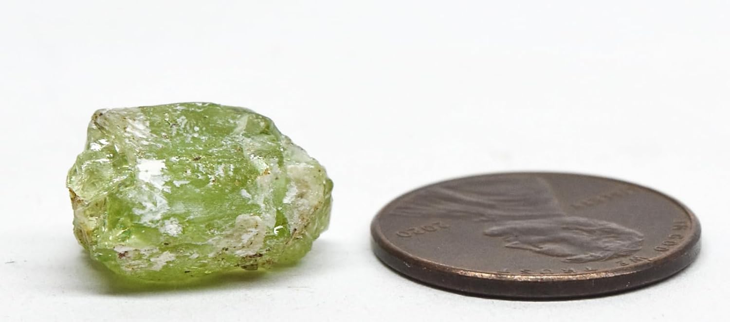 13ct 15mm Green Peridot Rough Gemstone - Natural Olivine Crystal Raw Specimen from Pakistan
