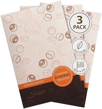 Floral Simplicity Caramel Pumpkin Truffle Scented Sachets Pack of 3