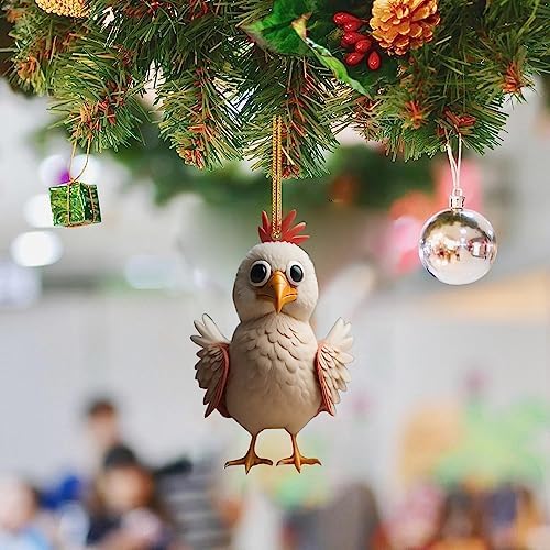 6pcs Cute Cartoon Rooster Christmas Decorations
