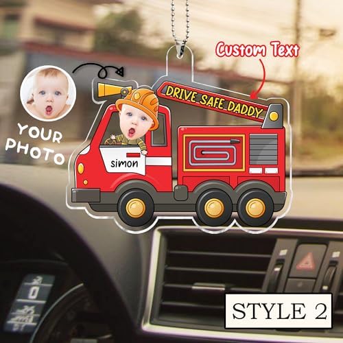 Personalized Photo Car Hanger for Dad Father Happy Fathers Day 2024 Gift