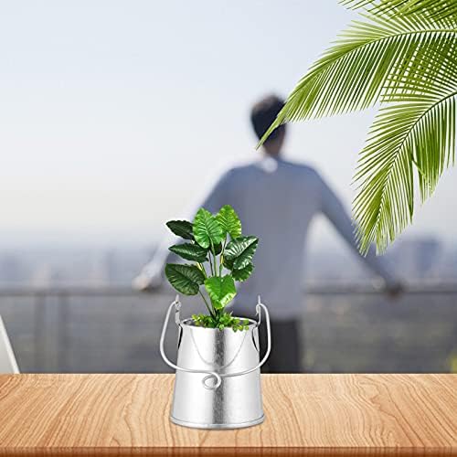 EXCEART 3pcs Retro Iron Flower Bucket Plant Container with Handle