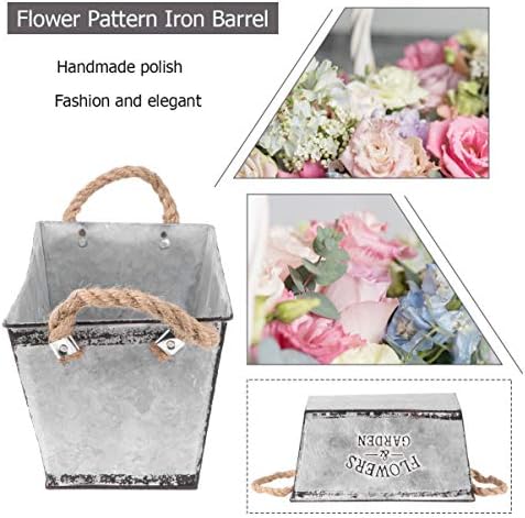 Wakauto Bucket Iron Vase for Dried Flowers