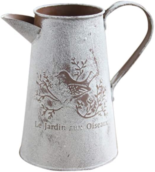 GANAZONO Shabby Chic Metal Vase Pitcher Watering Can