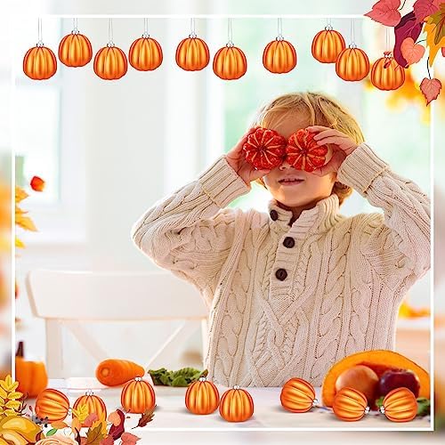 Tigeen 24 Pcs Fall Pumpkin Hanging Ornaments