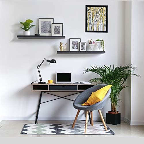 Delta Floating Shelves 2 Pack Black 24x8x1 Modern Wall Mounted