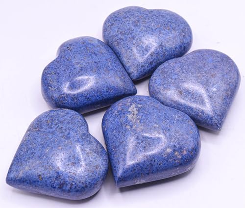 22 Blue Dumortierite Carved Heart Mineral Collectible