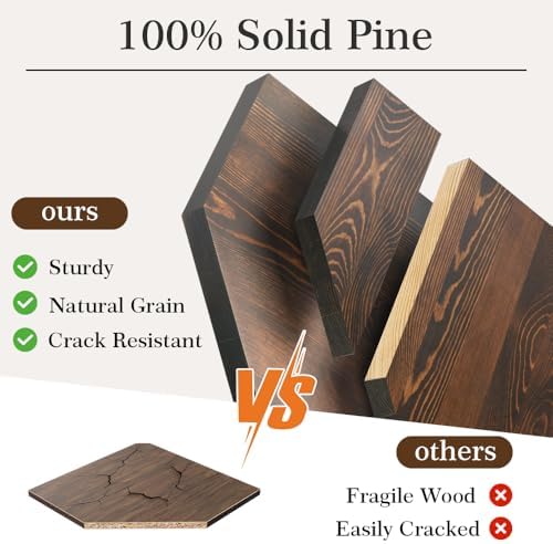 Habudda Corner Shelf Dark Walnut 100 Pine Wood