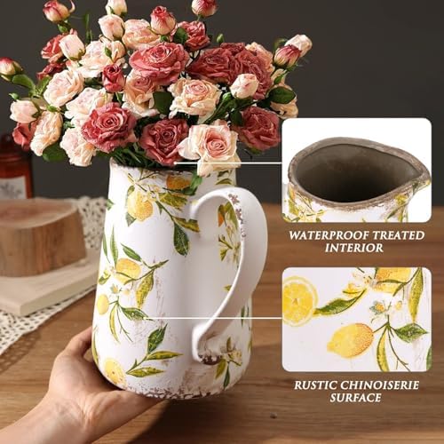 Lemon Vintage Vase with Handle 7 Inch