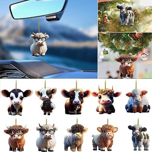 Cute Cartoon Cow Hanging Ornament for Home Cars