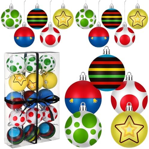 15 Pcs Glittering Christmas Balls Ornament Set