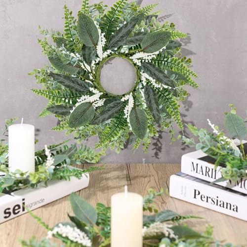 6PCS 9 Inch Mini Eucalyptus Wreaths for Cabinets