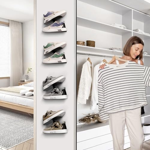 Stylish Floating Shoe Shelves Wall Mount Organizer