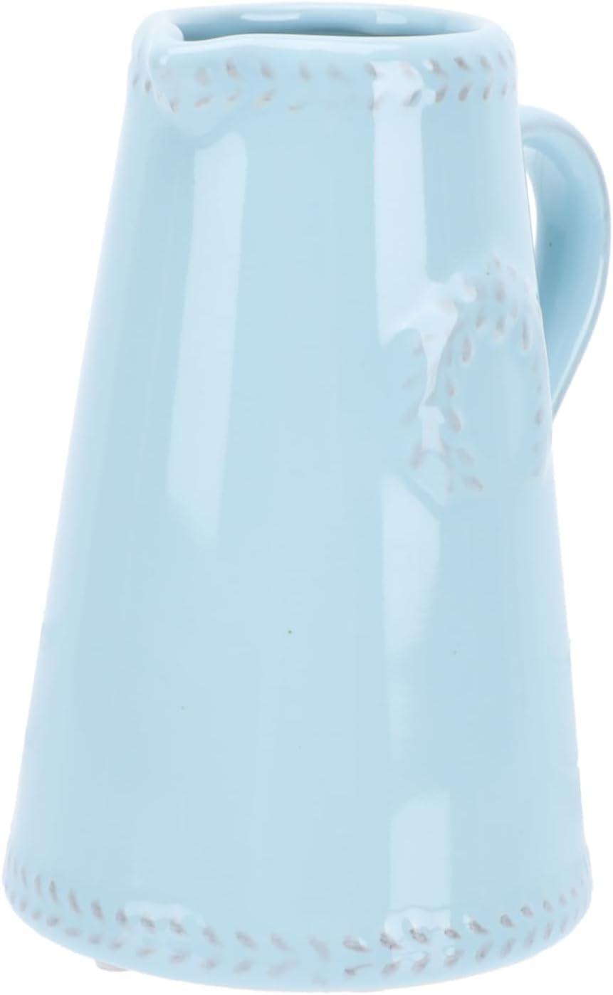 Artistic Chic Rustic Blue Ceramic Flower Vase