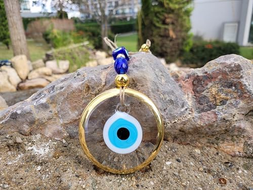 35 Inch Transparent Gold Evil Eye Wall Hanging