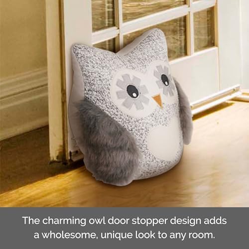 Elements Plush Weighted Owl Door Stopper 9x75x4 Inch