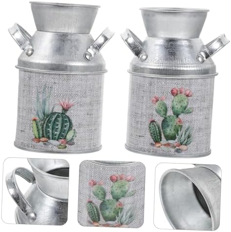 Amosfun Vintage Rustic Iron Flower Vase 2pcs