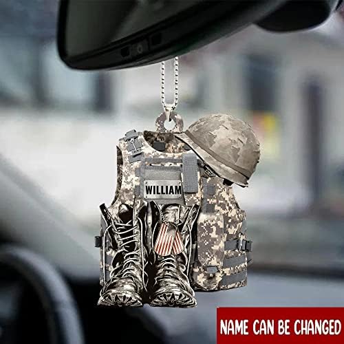 Personalized Flat Acrylic Military Boot Ornament