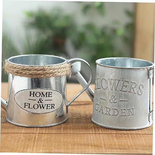 VOSAREA Iron Flower Pot Outdoor Decorative Vase