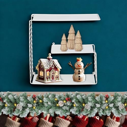 Honey-Can-Do 3-Tier Floating Square Metal Wall Shelf White