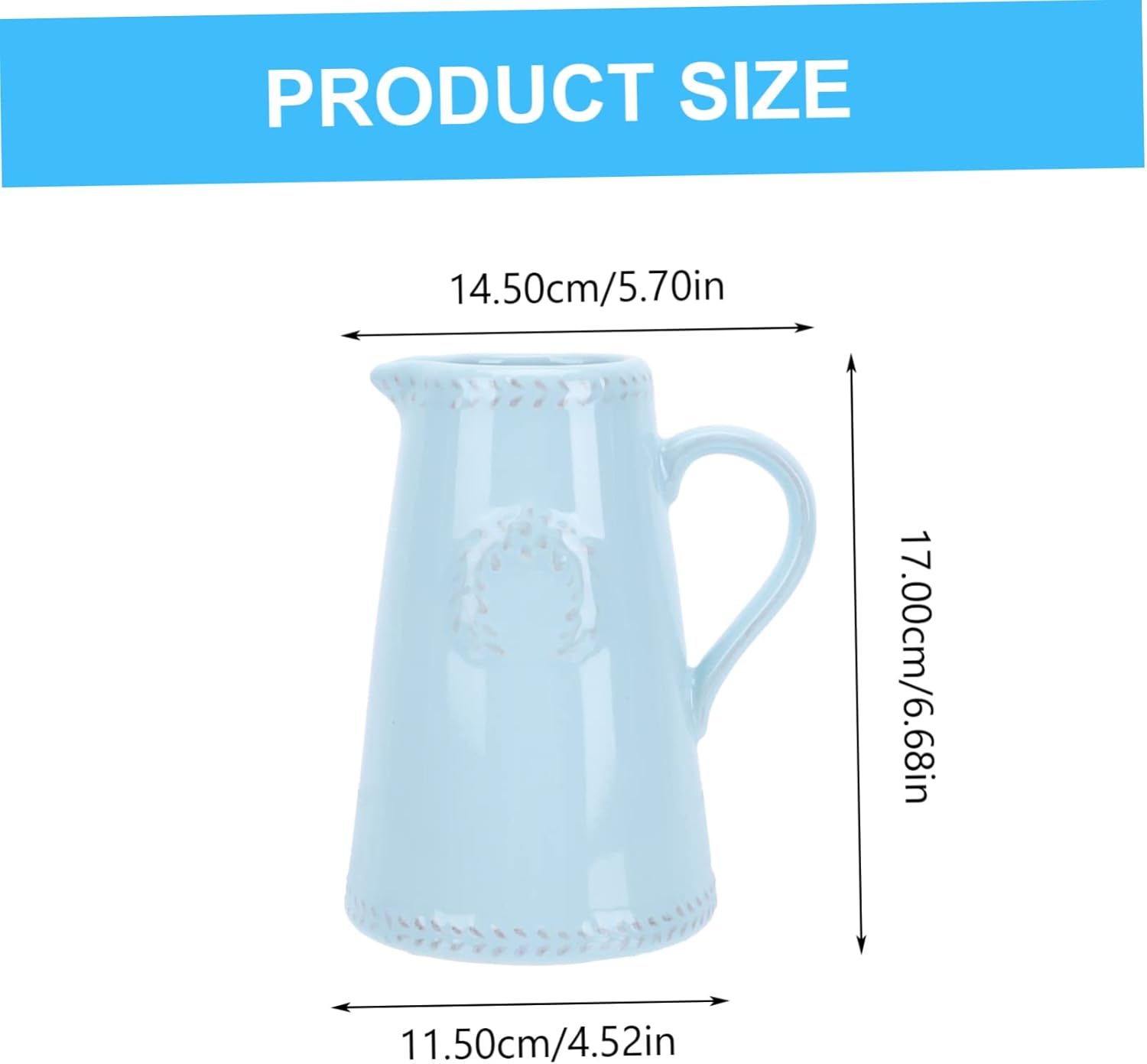 Artistic Chic Rustic Blue Ceramic Flower Vase