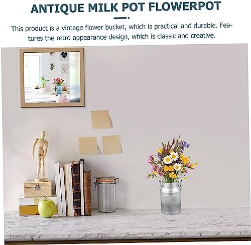 Rustic Iron Flower Bucket for Dried Flowers