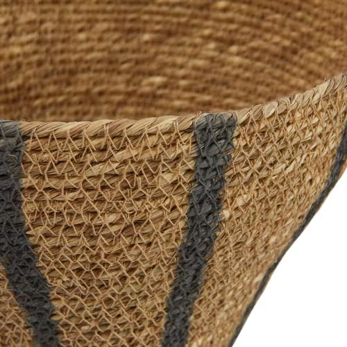 Bloomingville Hourglass Shape Seagrass Vase with Stripes
